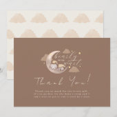 Bruin Barly Wait Cub Beer Moon Star Baby shower Bedankkaart (Voorkant / Achterkant)