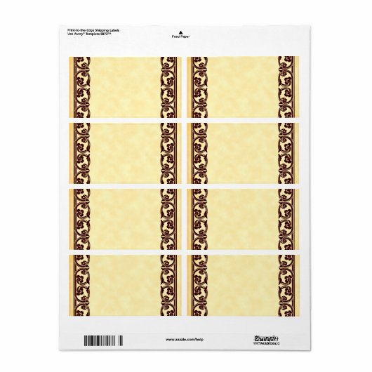 Bruin Baroque  Element Aangepast label (Full Sheet)