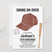 Bruin Baseball Birthday-uitnodigingen Kaart (Voorkant)