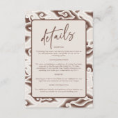 Bruin Batik Wedding Details Kaart (Voorkant)