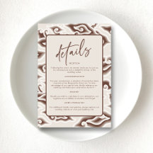  Bruin Batik Wedding Details Kaart