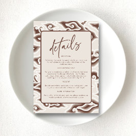  Bruin Batik Wedding Details Kaart