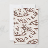 Bruin Batik Wedding RSVP Kaart  (Achterkant)
