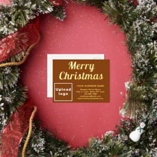 Bruin Bedrijfs Merk op Kerstmis Folie Feestdagen Briefkaart
