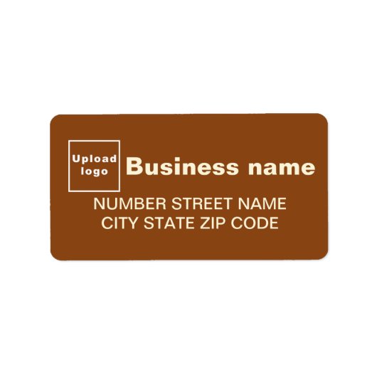 Bruin bedrijfsadres etiket (Voorkant)