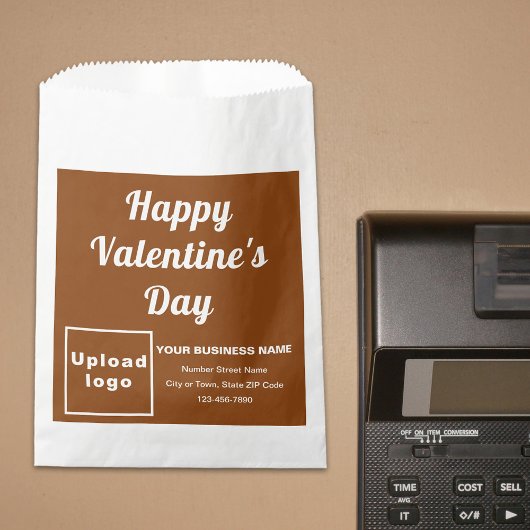 Bruin bedrijfsmerk; Valentijn; document zak Bedankzakje