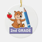 Bruin Beer 2e graad Keramisch Ornament (Voorkant)