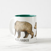 Bruin Beer - Aangepaste koffie-Mok Tweekleurige Koffiemok (Voorkant links)