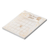 Bruin Beer Baby shower Bingo Notitieblok (Linkerzijde)