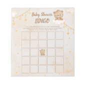 Bruin Beer Baby shower Bingo Notitieblok (Voorkant)