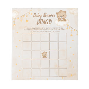 Bruin Beer Baby shower Bingo Notitieblok