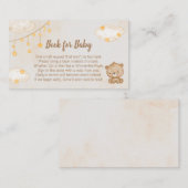 Bruin Beer Baby shower Boek Baby Informatiekaartje (Voorkant / Achterkant)