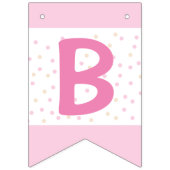 Bruin Beer Baby shower Bunting Flag (roze) Vlaggetjes (Tweede vlag)
