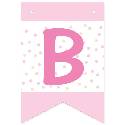 Bruin Beer Baby shower Bunting Flag (roze) Vlaggetjes (Tweede vlag)
