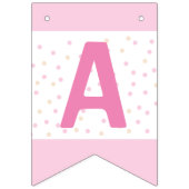 Bruin Beer Baby shower Bunting Flag (roze) Vlaggetjes (Derde vlag)