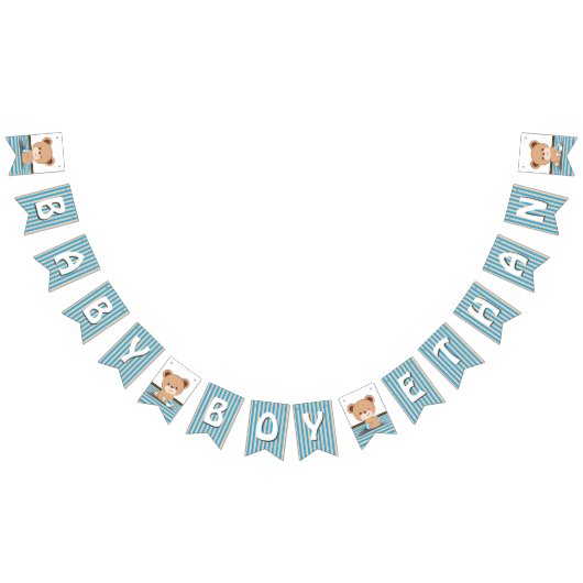 Bruin Beer Baby shower Bunting Flag Vlaggetjes (Alle)
