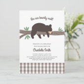 Bruin Beer baby shower Kaart (Staand voorkant)