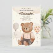  bruin Beer Baby shower Kaart (Staand voorkant)