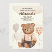  bruin Beer Baby shower Kaart (Voorkant / Achterkant)