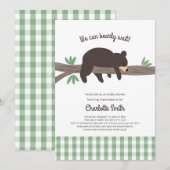 Bruin Beer baby shower Kaart (Voorkant / Achterkant)