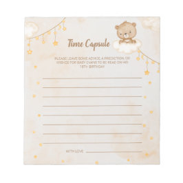 Bruin Beer Baby shower Tijd Capsule Notitieblok