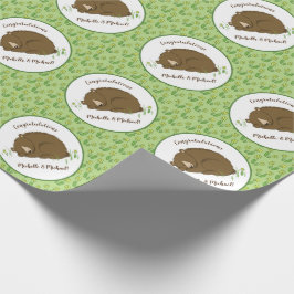 Bruin Beer Baby shower Woodland Cadeaupapier