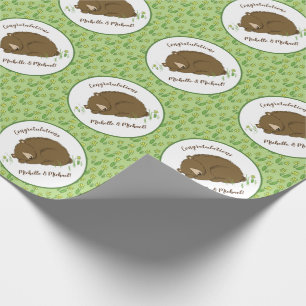 Bruin Beer Baby shower Woodland Cadeaupapier