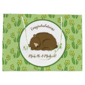 Bruin Beer Baby shower Woodland Groot Cadeauzakje (Achterkant)