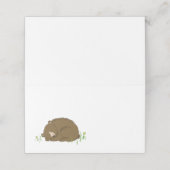 Bruin Beer Baby shower Woodland Plaatskaartje (Buitenkant ongevouwen)