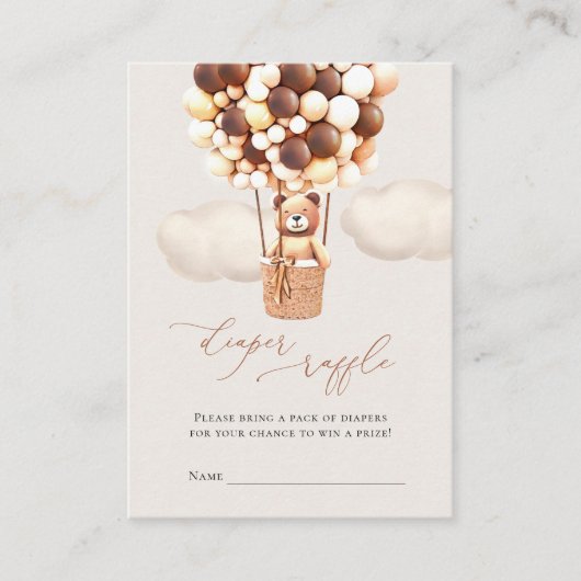 Bruin Beer ballonnen Luidere Raffle Tickets Informatiekaartje (Voorkant)