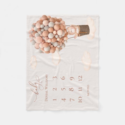 Bruin Beer Balloons Baby Blanke Fleece Blanket (Voorkant)
