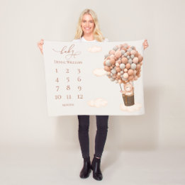 Bruin Beer Balloons Baby Blanke Fleece Blanket Deken