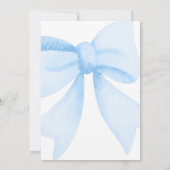 Bruin Beer Blue Bow Baby shower Kaart (Achterkant)