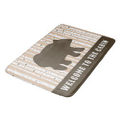 Bruin Beer Bomen Rustic Lodge Cabin Badmat (Gekanteld)