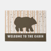 Bruin Beer Bomen Rustic Lodge Cabin Deurmat (Voorkant)