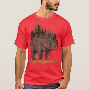 Bruin Beer boslandschap laat najaar Natuur B T-shirt