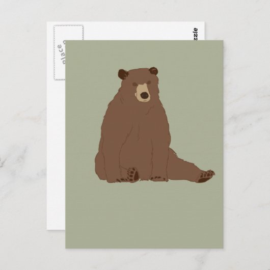 Bruin Beer Briefkaart (Voorkant / Achterkant)