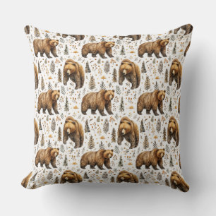 Bruin Beer Cabin Decor Woodland Pillow Kussen