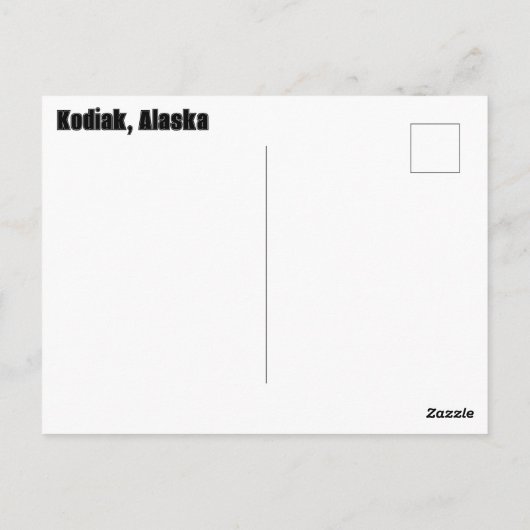 Bruin Beer dat zalm eet Briefkaart (Achterkant)