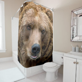 Bruin Beer Douchegordijn