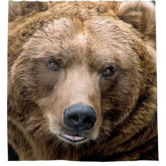 Bruin Beer Douchegordijn (Voorkant)