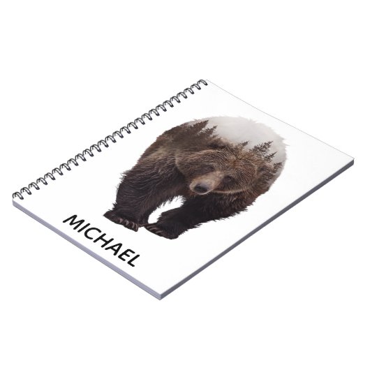 Bruin Beer Dubbele blootstelling Notitieboek (Linkerzijde)