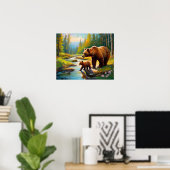 Bruin Beer en Baby 3 Poster (Thuiskantoor)