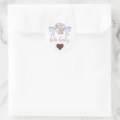 Bruin Beer en bruin Baby shower Ronde Sticker (Tas)