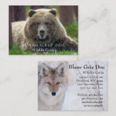 Bruin Beer en Coyote Wildlife Visitekaartje (Voorkant / Achterkant)