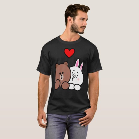 Bruin beer en kuit, verliefd op Klassieke T-Shirt (Voorkant volledig)