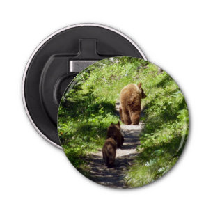 Bruin Beer familie Button Flesopener