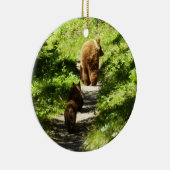 Bruin Beer familie Keramisch Ornament (Rechts)