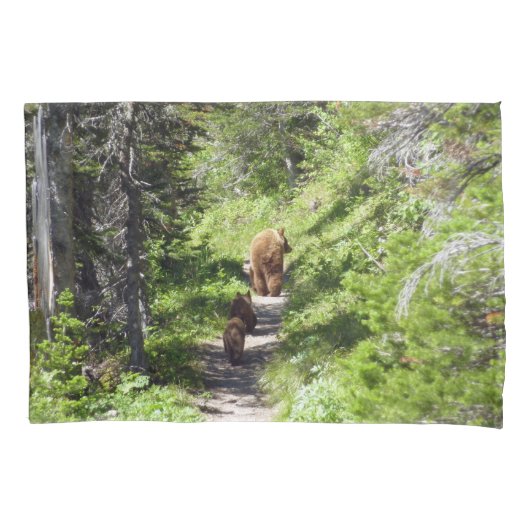 Bruin Beer familie Kussensloop (Voorkant)