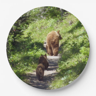 Bruin Beer familie Papieren Bordje